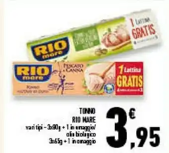 Conad Superstore Tonno vari tipi - 3x 90 g +1 unaggio / olio biologico 3 x 65g + 1 in onaggio offerta