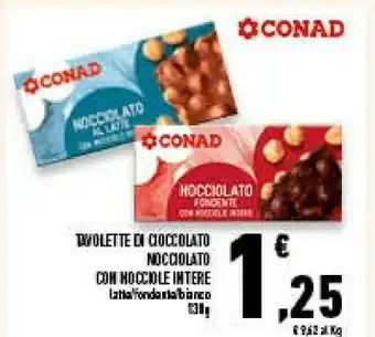 Conad Superstore Conad tavolette di cioccolato nocciolato 130 g offerta