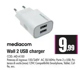 Wellcome Wall 2 usb charger offerta