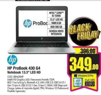 Wellcome Probook 430 g4 notebook 13.3'' led hd offerta