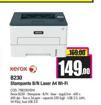 Wellcome B230 a4 34 ppm stampante fronte/retro wireless pcl5e/6 2 vassoi totale 251 fogli offerta