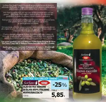 Alta Supermercati Coop fior fiore olio extra vergine di oliva 100% italiano nuovo raccolto offerta