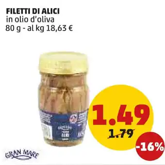 PENNY Filetti di alici GRAN MARE offerta