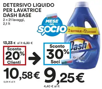 Coop Detersivo liquido per lavatrice dash base offerta