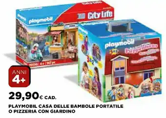 Ipercoop Playmobil Casa Delle Bambole Portatile o Pizzeria con Giardino offerta