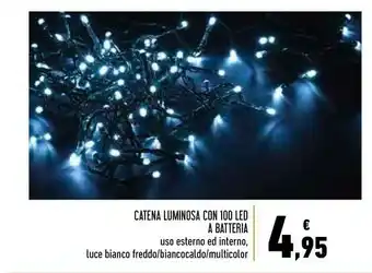 Conad Superstore Catena luminosa con 100 led a batteria offerta
