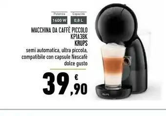 Conad Superstore Krups macchina da caffè piccolo kp1a3bk offerta