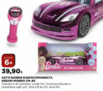 Ipercoop Auto Barbie Radiocomandata Dream Mondo 40cm. offerta