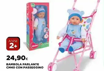 Bambola Parlante Cm40 con Passeggino
