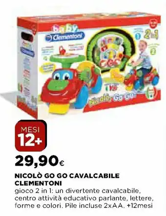 Ipercoop Nicolò Go Go Cavalcabile Clementoni offerta