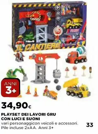 Ipercoop Playset Dei Lavori Gru con Luci e Suoni offerta