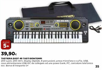 Ipercoop Tastiera Digit 49 tasti Bontempi offerta