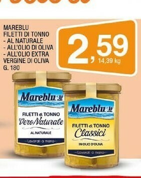 Sigma Filetti di tonno vero naturale 180 g(ml) offerta