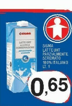 Sigma Sigma latte uht parzialmente scremato offerta