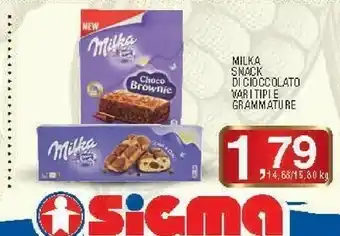 Sigma Snack di cioccolato vari tipi e grammature offerta
