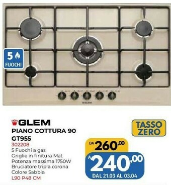 Orizzonte Piano cottura offerta