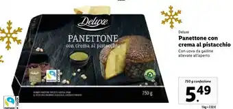 Deluxe panettone con crema al pistacchio