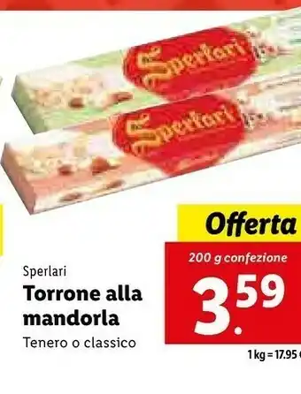 Lidl Torrone classico alla mandorla 250 g(ml) offerta