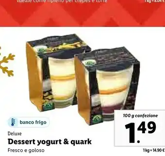 Lidl Deluxe dessert yogurt & quark offerta