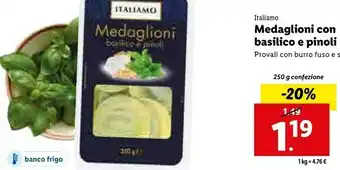 Lidl Italiamo - medaglioni basilico e pinoli 250 g(ml) offerta