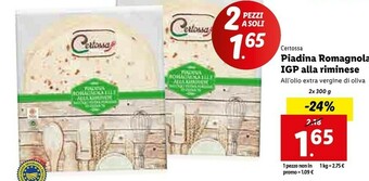 Lidl Piadina romagnola igp alla riminese all'olio extra vergine di oliva offerta