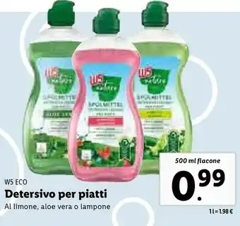 Lidl Ws eso deterviso per piatti al limone, aloe vera o lampone offerta