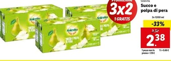 Lidl Succo e polpa di pera offerta