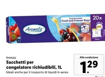 Lidl Aromata sacchetti per congelatore richiudibili offerta