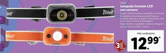 Lidl Crivit lampada frontale led con sensore offerta