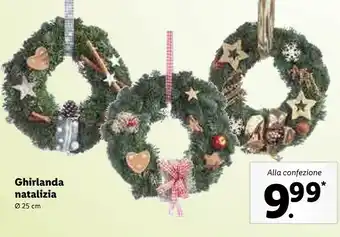 Lidl Ghirlanda natalizia 25cm offerta