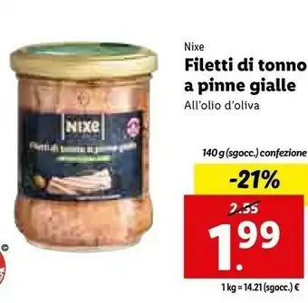 Lidl Filetti di tonno a pinne gialle 140 g(ml) offerta
