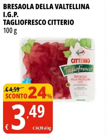 Tigros Bresaola della valtellina i.g.p. tagliofresco citterio offerta