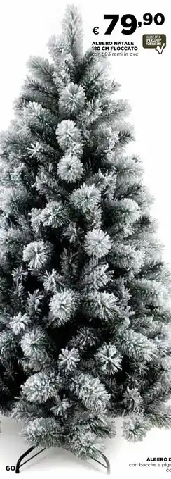 Ipercoop Albero Natale 180 cm Floccato offerta