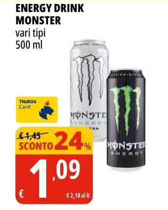 Tigros Energy drink MONSTER offerta