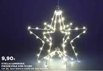 Ipercoop Stella Luminosa Pieghevole con 72 Led 25 cm offerta