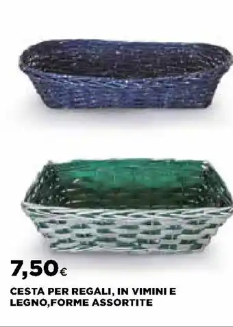 Cesta per Regali, In Vimini e Legno,, Forme Assortite