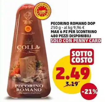 PENNY Pecorino Romano DOP 250g offerta