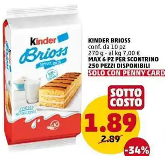 PENNY Kinder Brioss 270g offerta