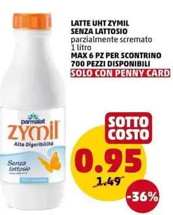 PENNY Zymil Latte UHT Senza Lattosio 1 litro offerta