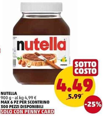 PENNY Nutella 900 g offerta