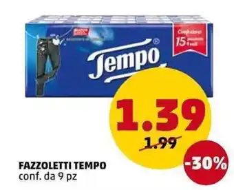 PENNY Tempo Fazzoletti 9 pz offerta