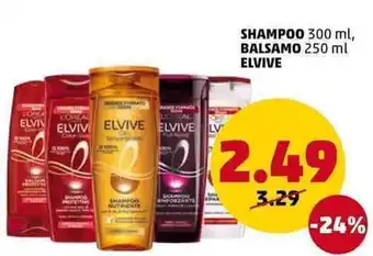 Elvive Shampoo 300 ml, Balsamo 250 ml