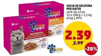 PENNY Salsa in Gelatina Per Gatto 1,2 kg offerta