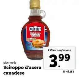 Lidl Mcennedy Sciroppo d'acero canadese offerta