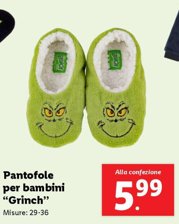 Pantofole Per Bambini Grinch - Morbide E Calde, Ciabatte In Poliestere, Taglie EU - Foto 3