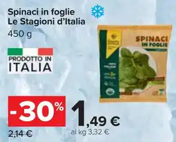Carrefour Spinaci in foglie Le Stagioni d'Italia offerta