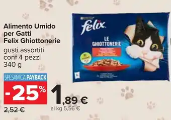 Carrefour Alimento Umido per Gatti Felix Ghiottonerie offerta