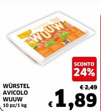 Ecu Discount Wuuw Würstel Avicolo 10 pz/1 kg offerta