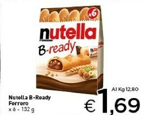 Crai Ferrero - nutella b-ready new + nutella 132 g(ml) offerta