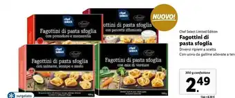 Lidl Chef select fagottini di pasta sfoglia offerta